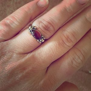 Carnelian and sterling silver ring